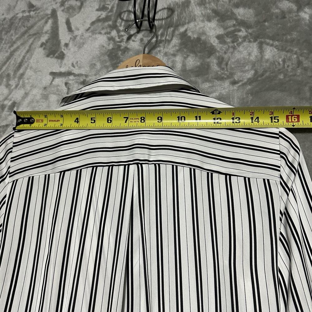 Worthington Striped Wrap Midi Dress Womens Sz S White Slinky Elegant Office Wear - Picture 9 of 9